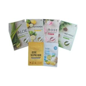 Face Mask Mega Lot – 25 Sheet Masks (Mostly Aloe & Pine needle)